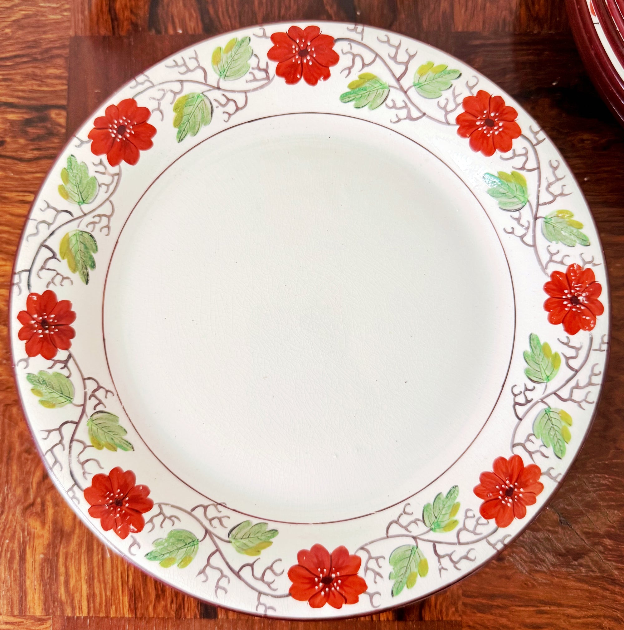 Antique English Royal Tudor Ware Creamware Plates, Set of 16