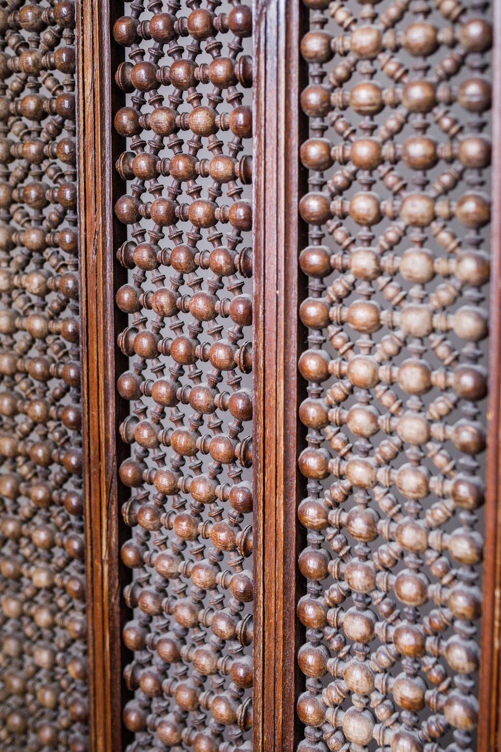 English Victorian Walnut Three Panel Screen