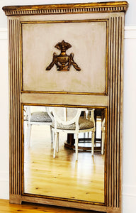 French Painted Trumeau Mirror, early 20th century