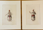 Antique Engraving of Costumes of the Russian Empire by John Dadley, c 1803, Pair