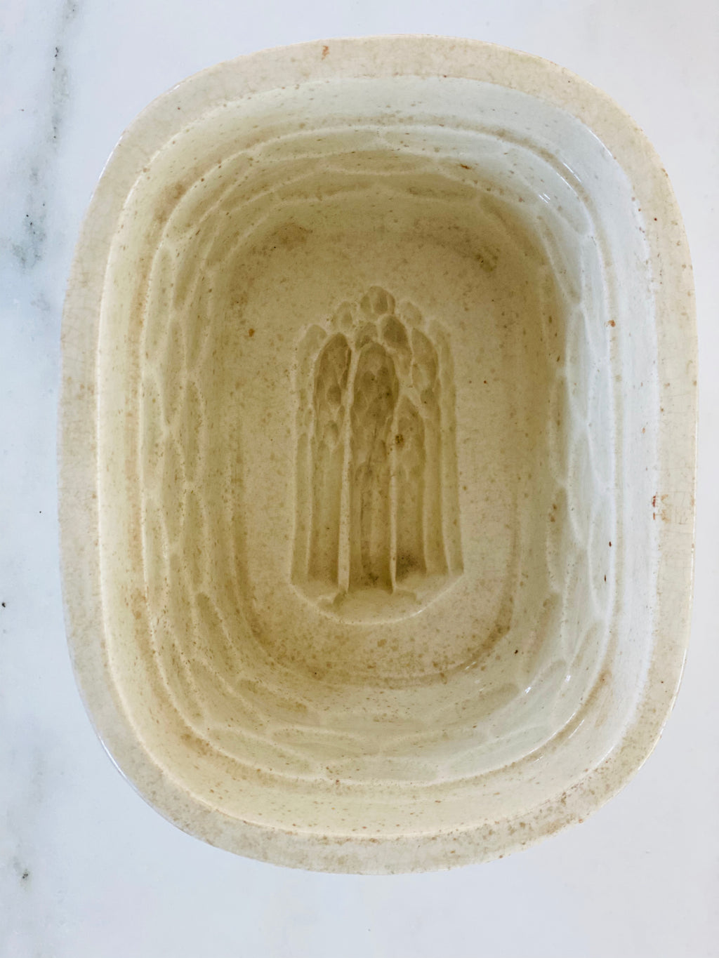 Ironstone Aspic Mold, Asparagus Motif