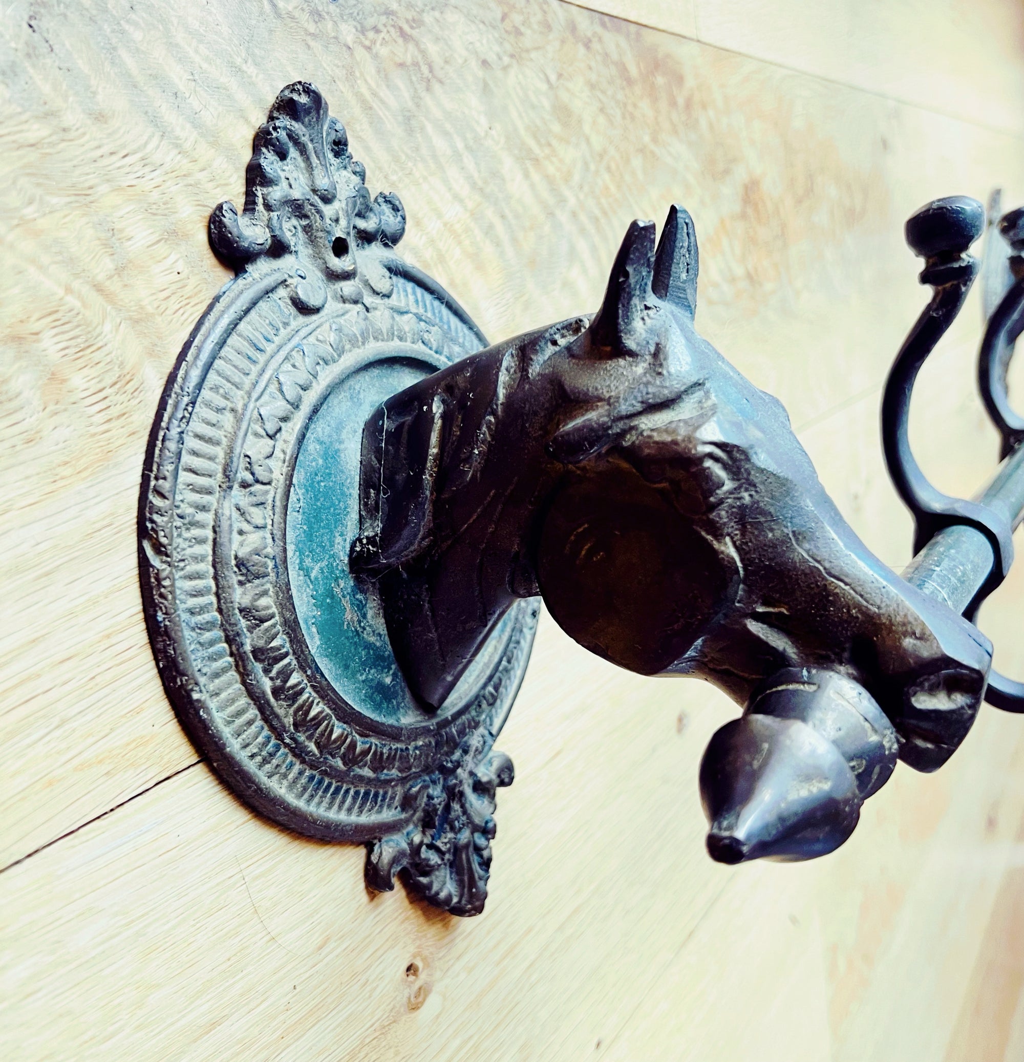 Metal Coat/Tack Rack in Horse Motif