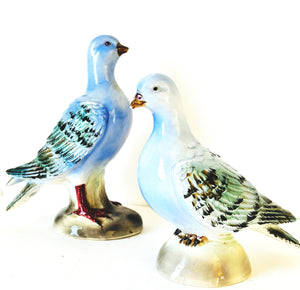 Vintage Porcelain Bird Objets, Pair
